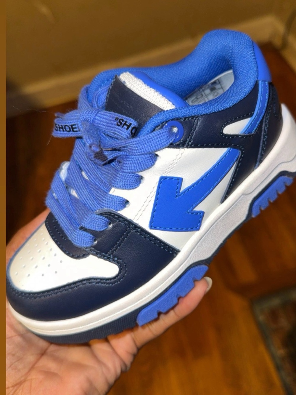 Kids Blue and White Athletic Sneakers